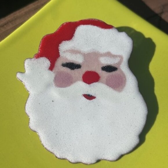 HOLIDAY🎄🎄SANTA Copper Enamel Large Artisan BROOCH - Picture 3 of 7